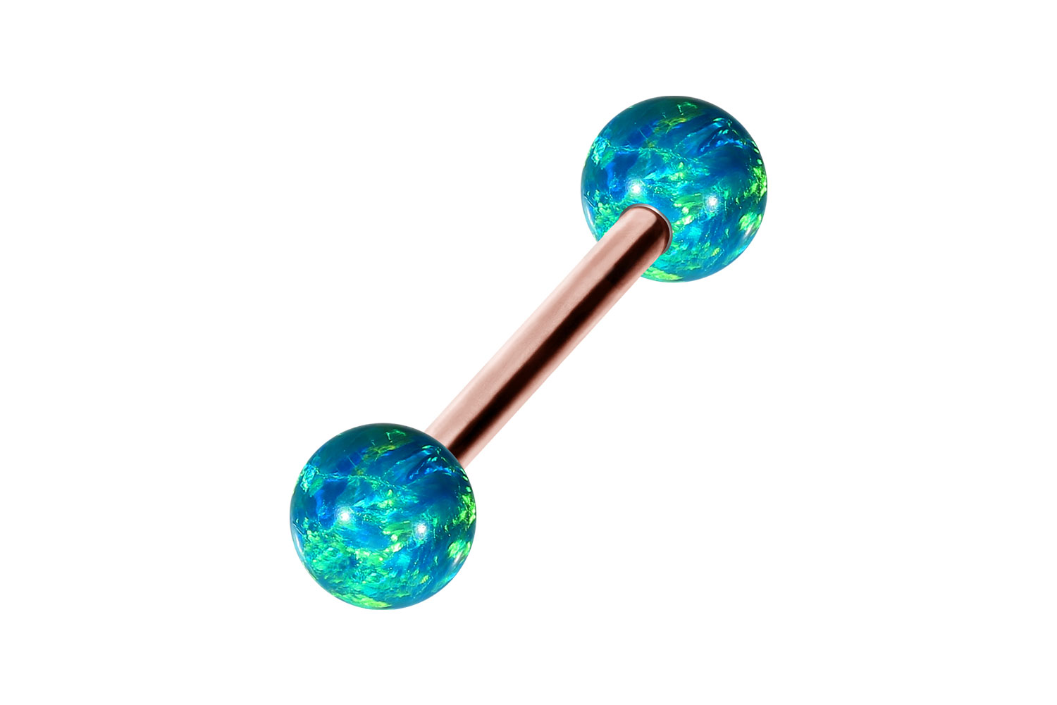 Titanium barbell SYNTHETIC OPALS