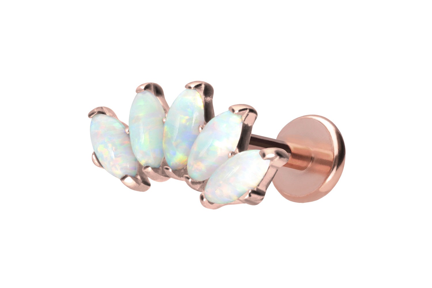 Titanium labret with push fit ARCH + SYNTHETIC OPALS