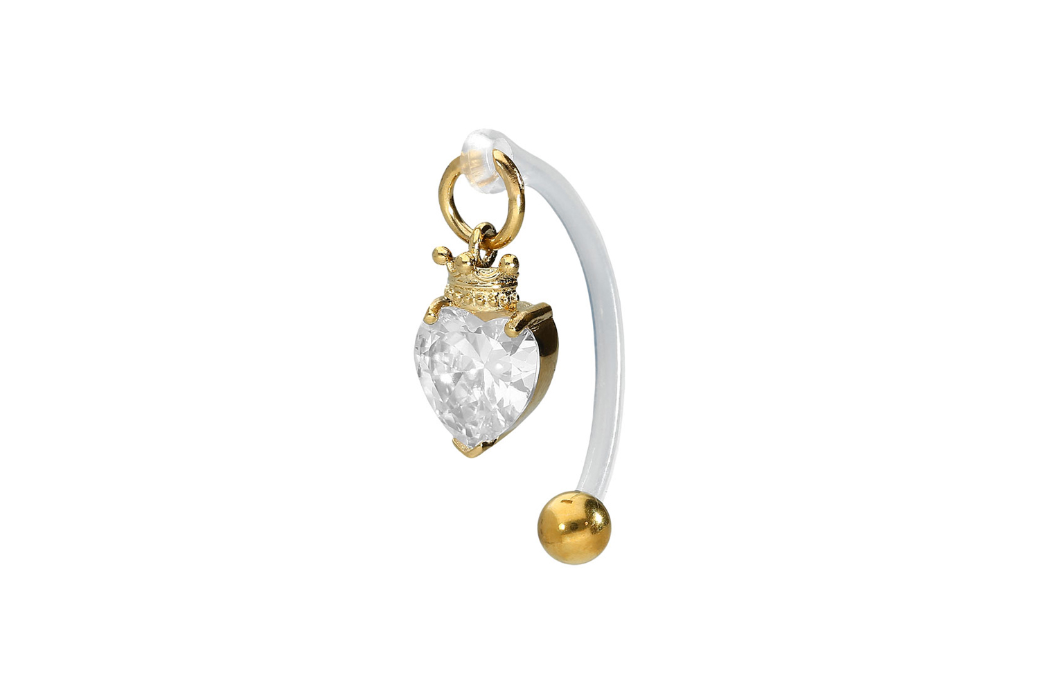 PMFK bananabell with surgical steel design CRYSTAL HEART + CROWN