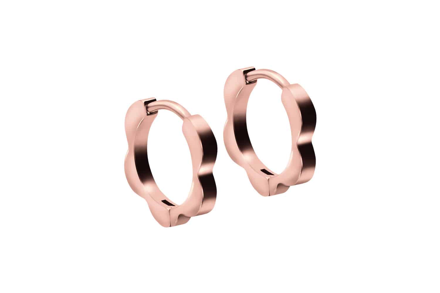 Titanium ear clicker creoles FLOWER SHAPE