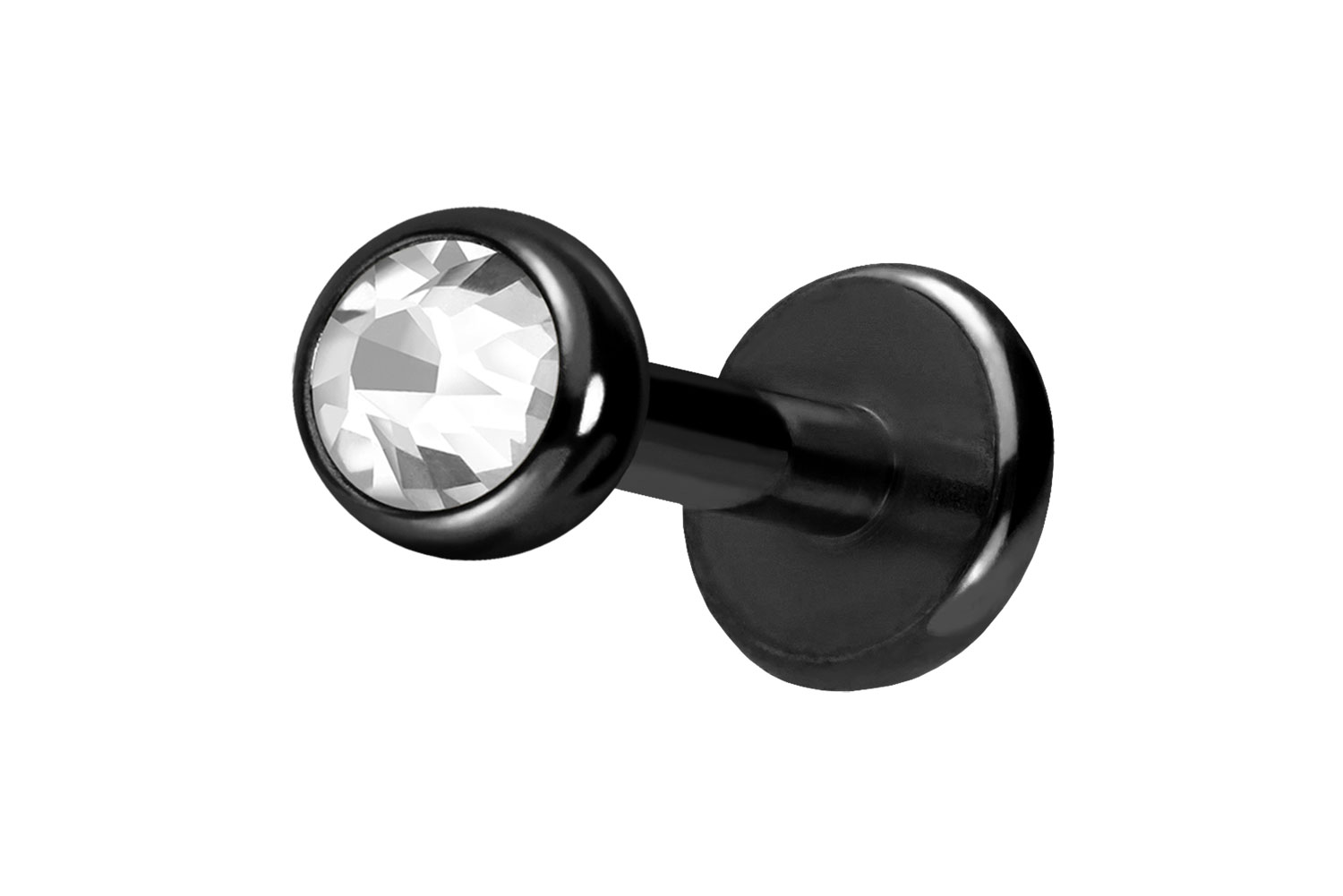 Titan Labret mit Push Fit KRISTALL