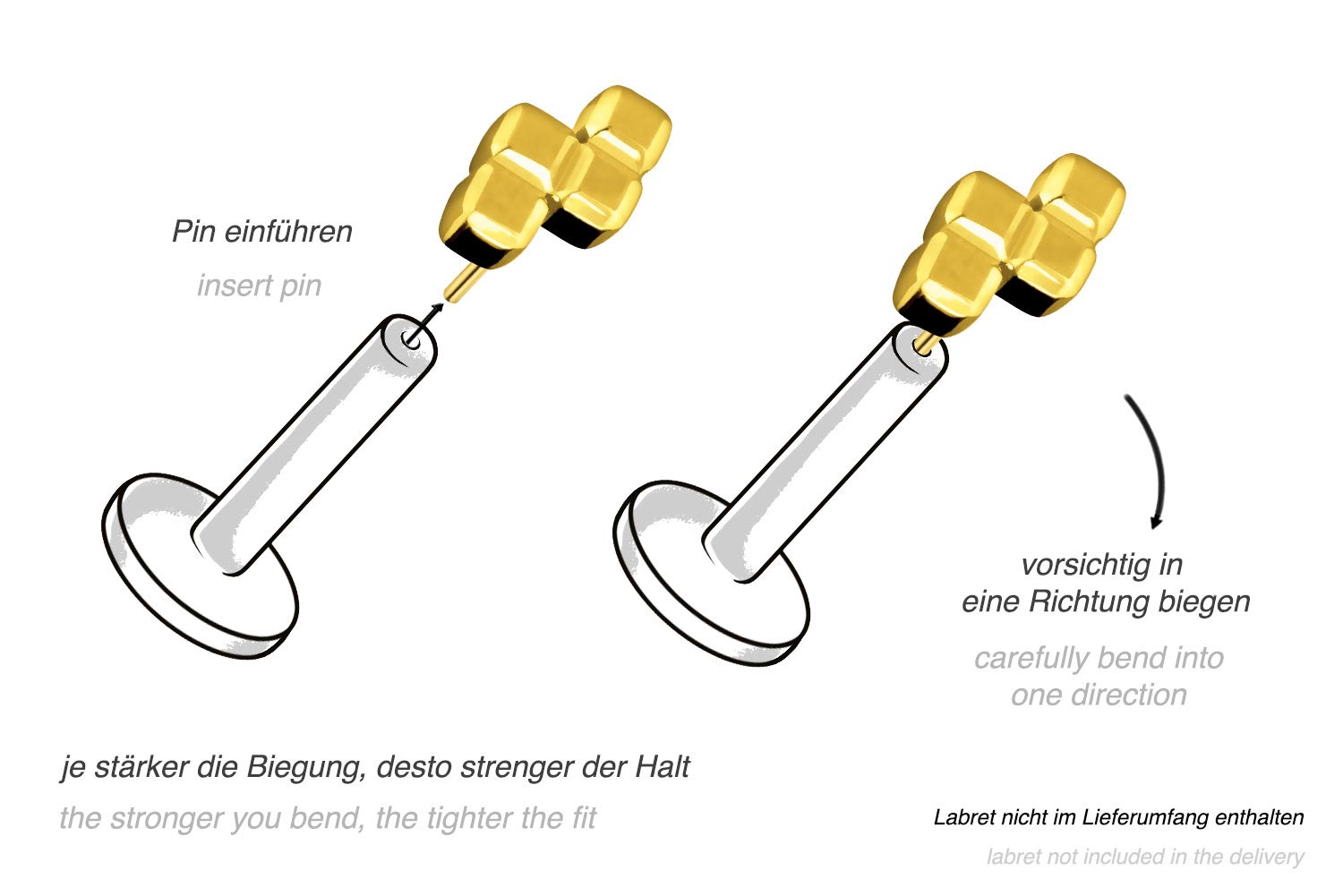 Titanium attachment with push pin Z-FORM