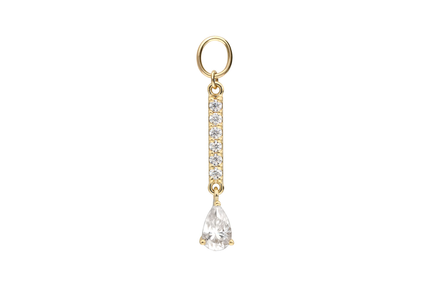 18 Karat Gold Anhänger für Clicker MOISSANIT-BALKEN + MOISSANIT-TROPFEN