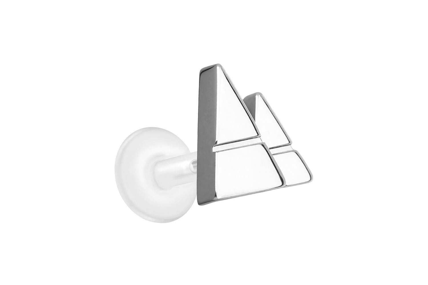 PTFE labret with internal thread + titanium attachment 2 PYRAMIDS