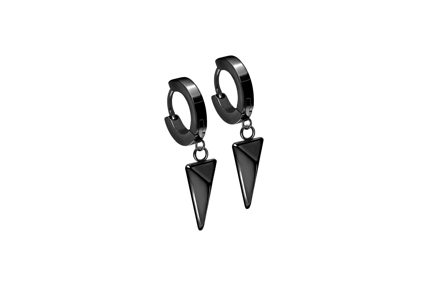 Titanium ear clicker creoles MOVABLE TRIANGLE