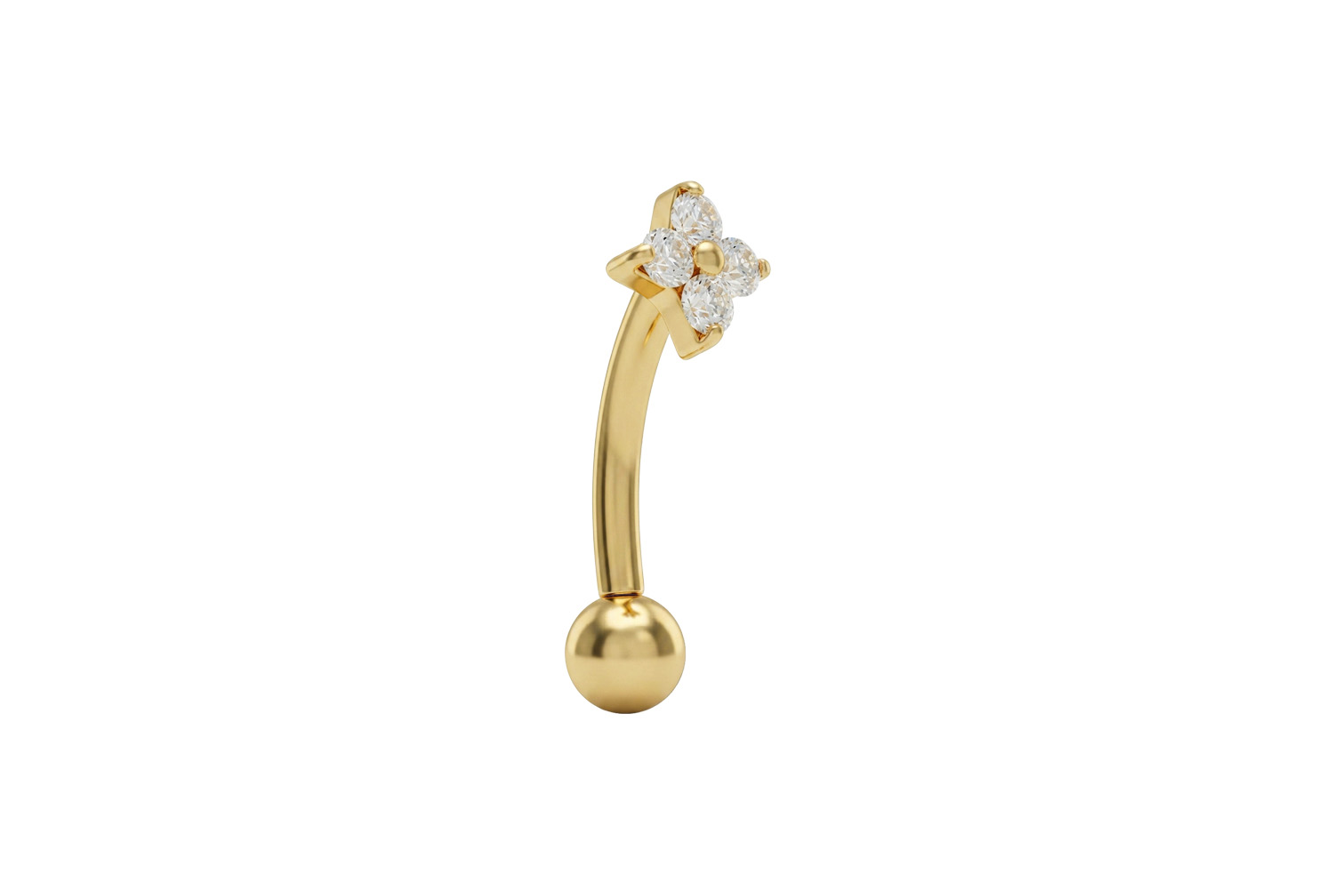 Titanium banana with push fit CRYSTAL FLOWER