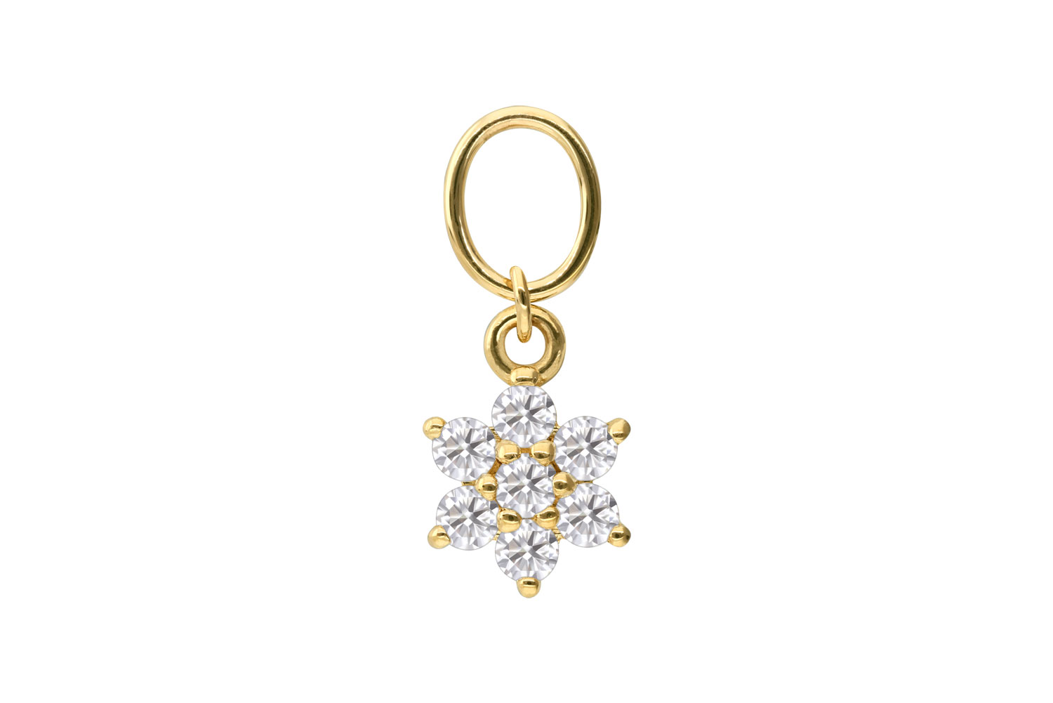 18 carat gold pendant for clickers MOISSANITE FLOWER