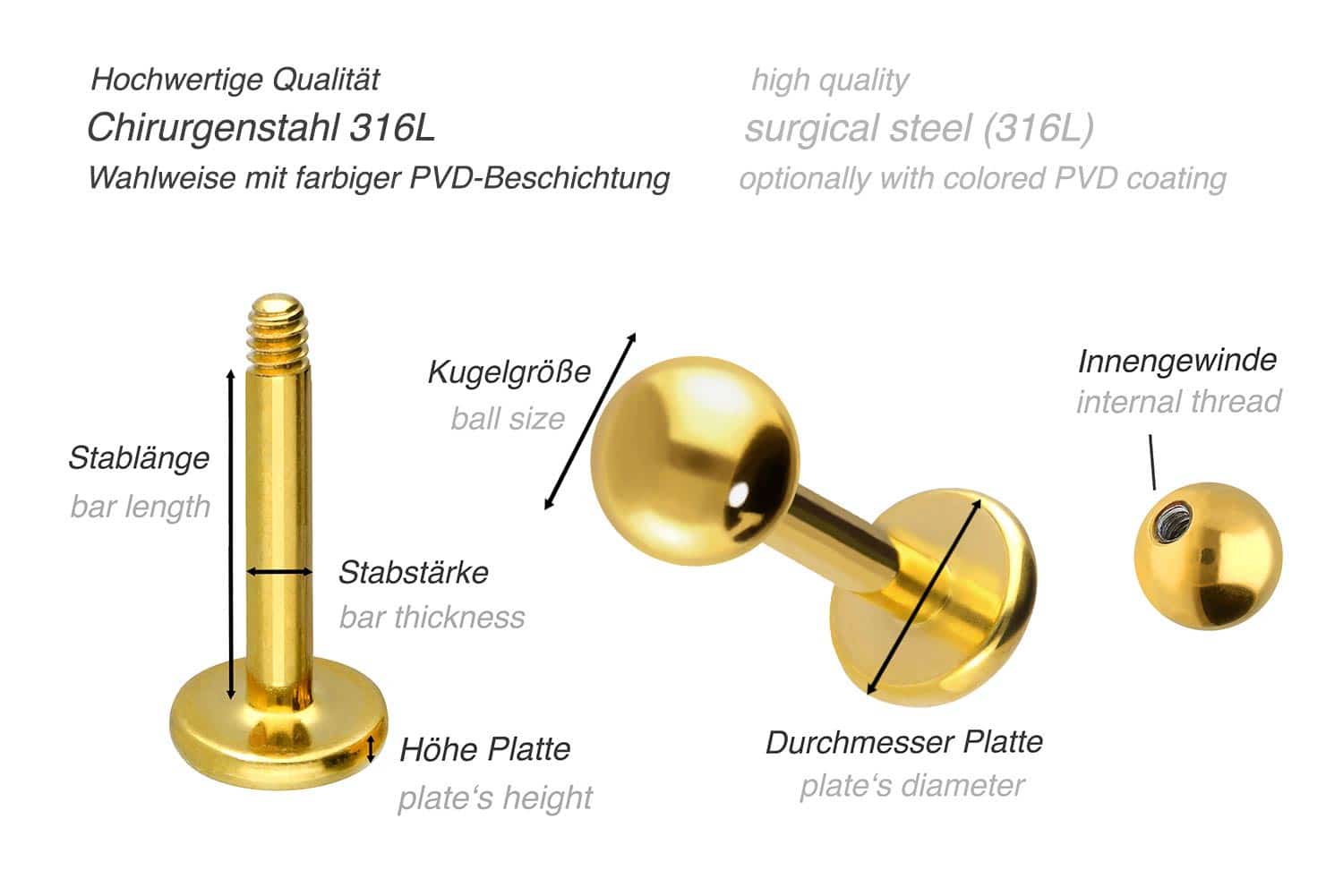 Chirurgenstahl Labret