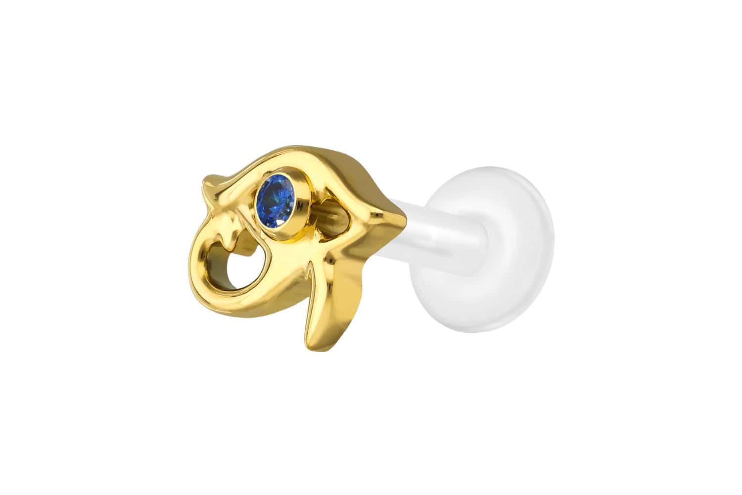 PTFE labret with internal thread + titanium attachment EYE OF HORUS