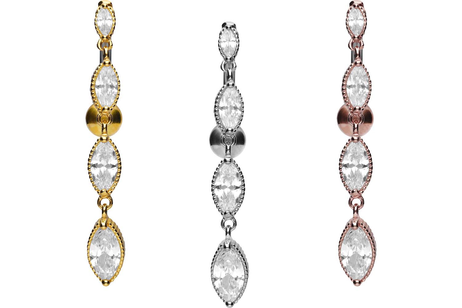 Titanium bananabell with 925 silver design CRYSTAL CHAIN