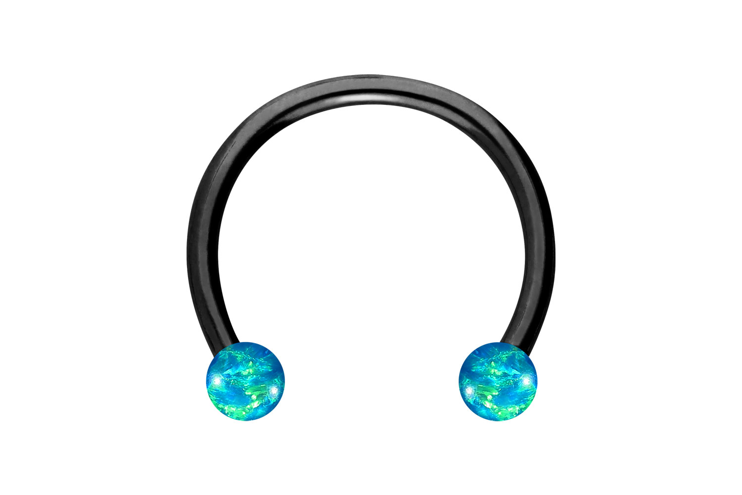 Chirurgenstahl Hufeisenring SYNTHETISCHE OPALE