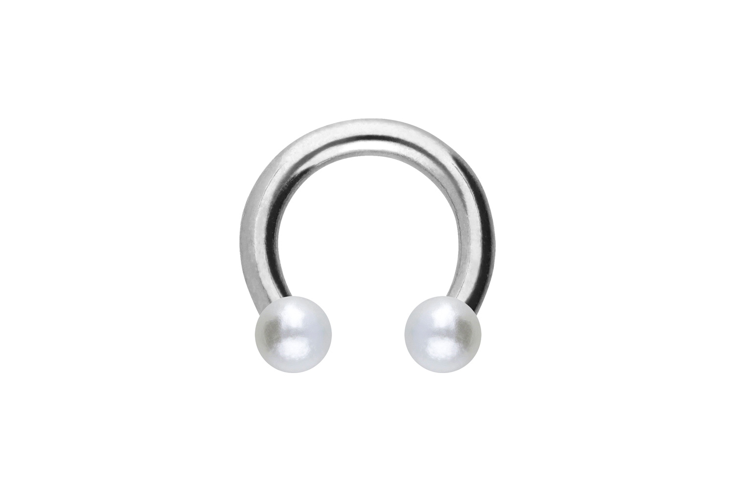 Chirurgenstahl Hufeisenring SYNTHETISCHE PERLEN