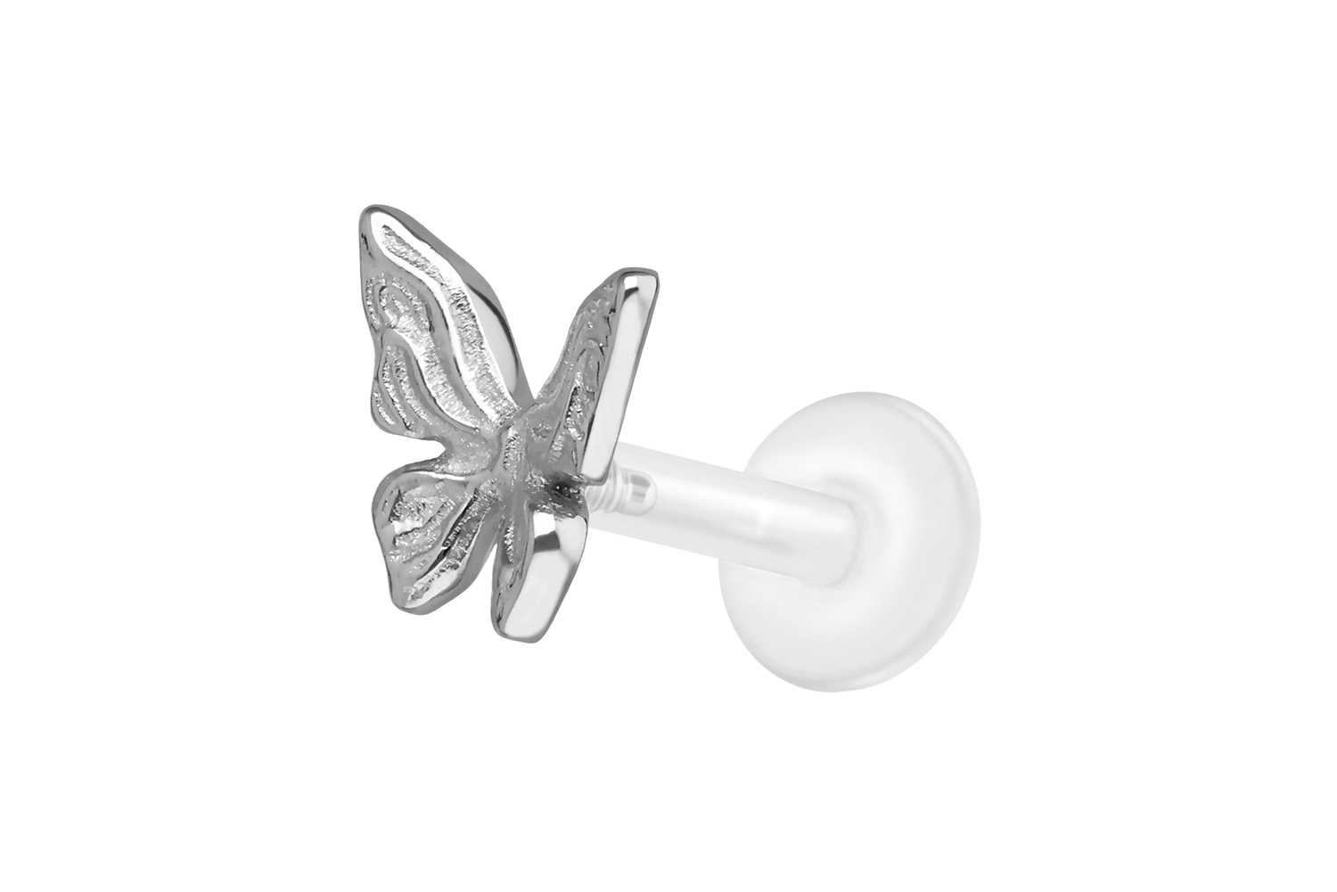 PTFE labret with internal thread + titanium attachment BUTTERFLY