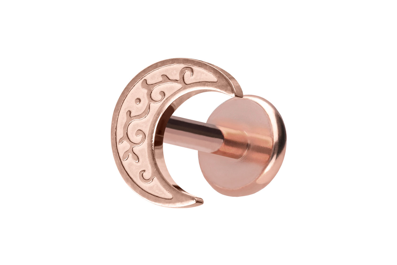 Titanium labret with push fit MOON