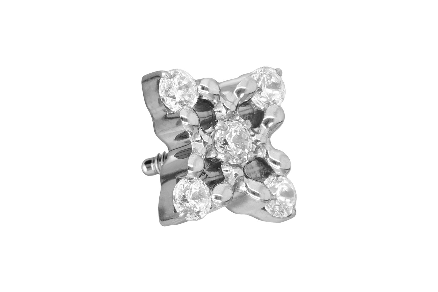 Titanium screw-in attachment with external thread CRYSTAL FLOWER