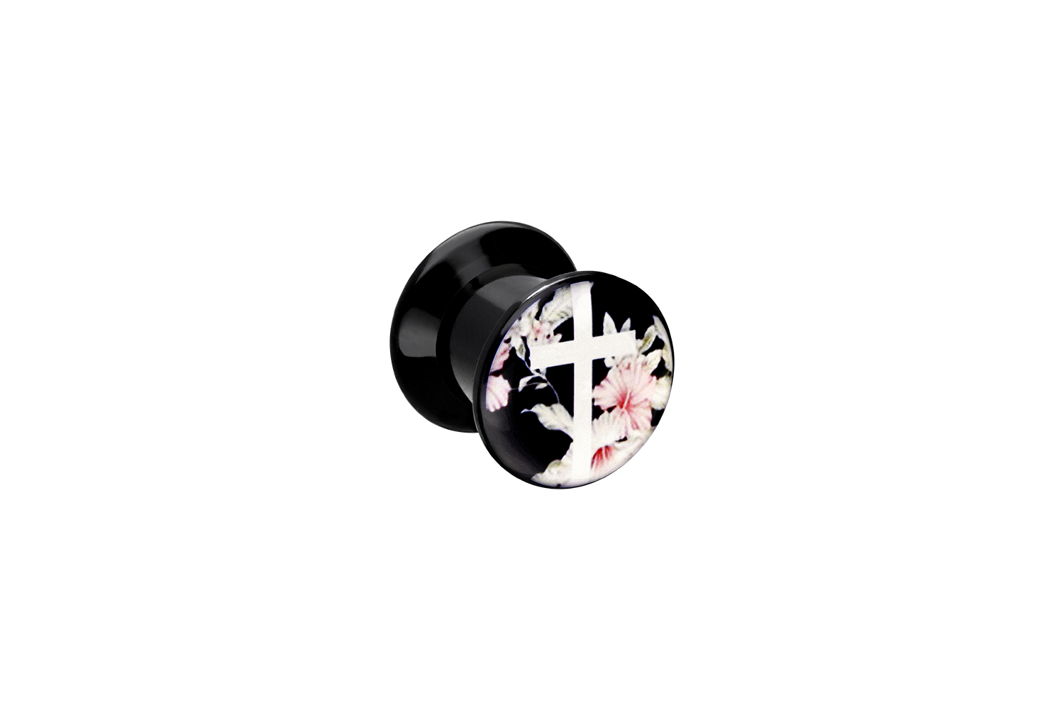Acryl Plug KREUZ + BLÜTEN