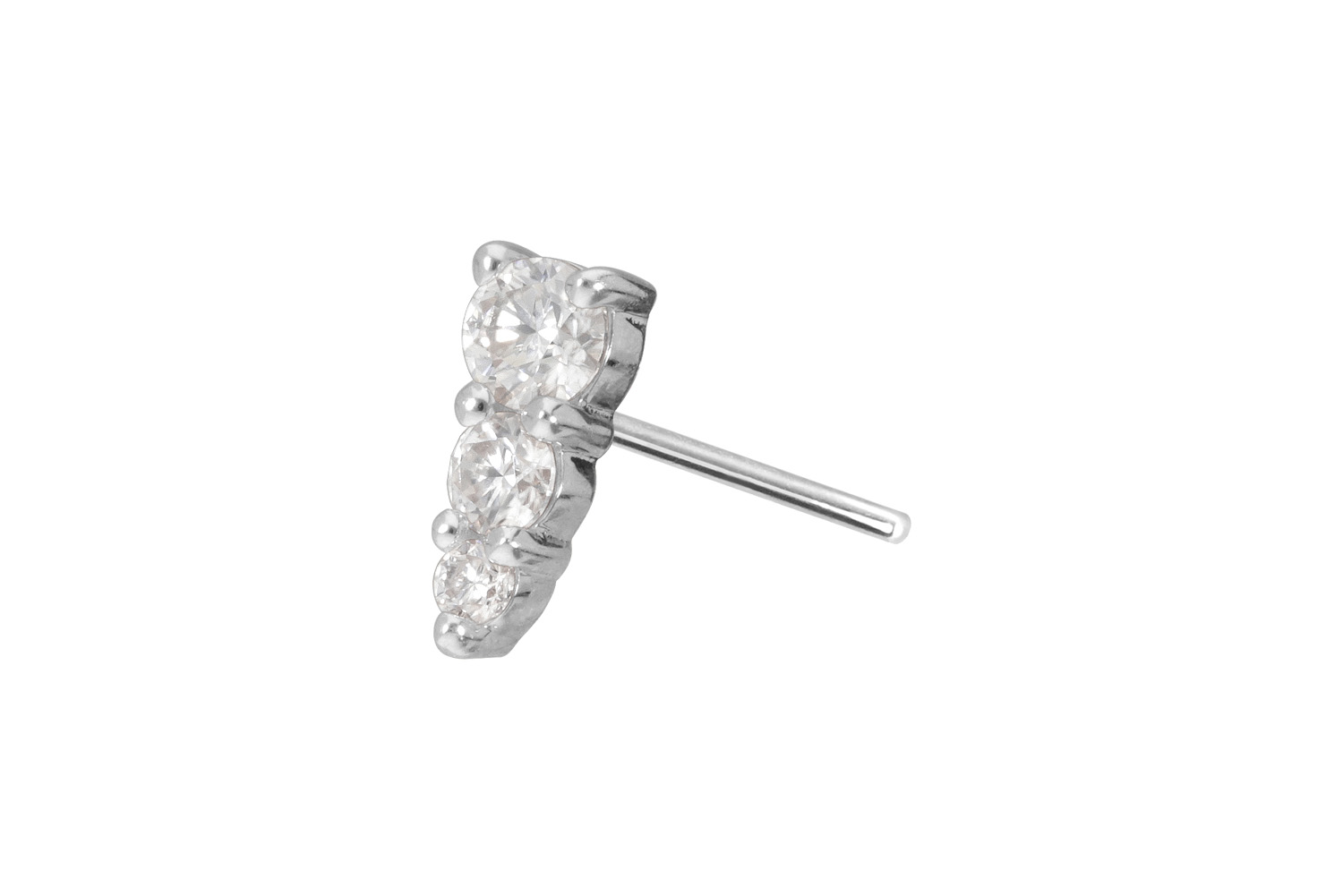 14 Karat Gold Aufsatz mit Titan Push Pin MOISSANIT-EISZAPFEN