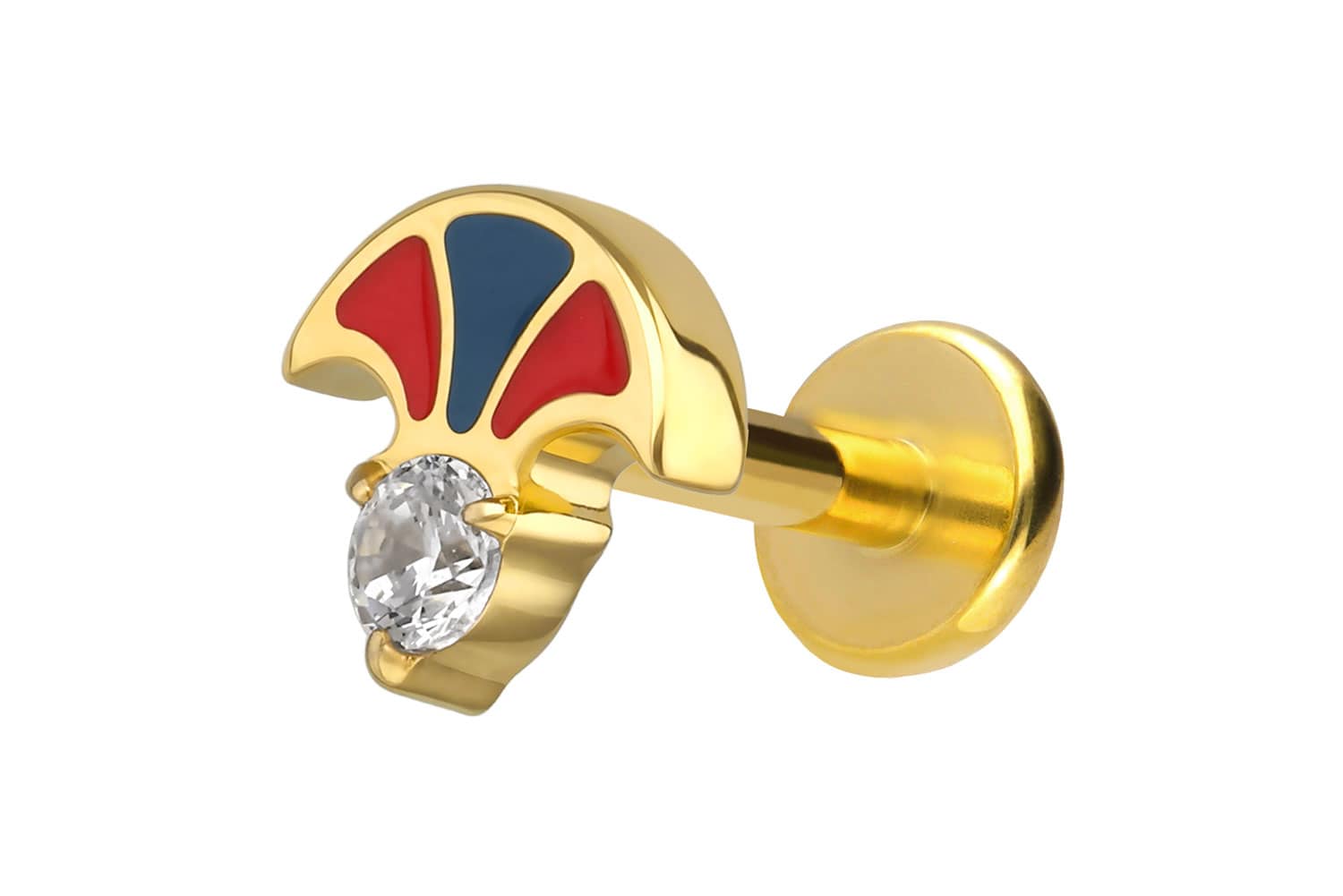 Titanium labret with push fit FAN