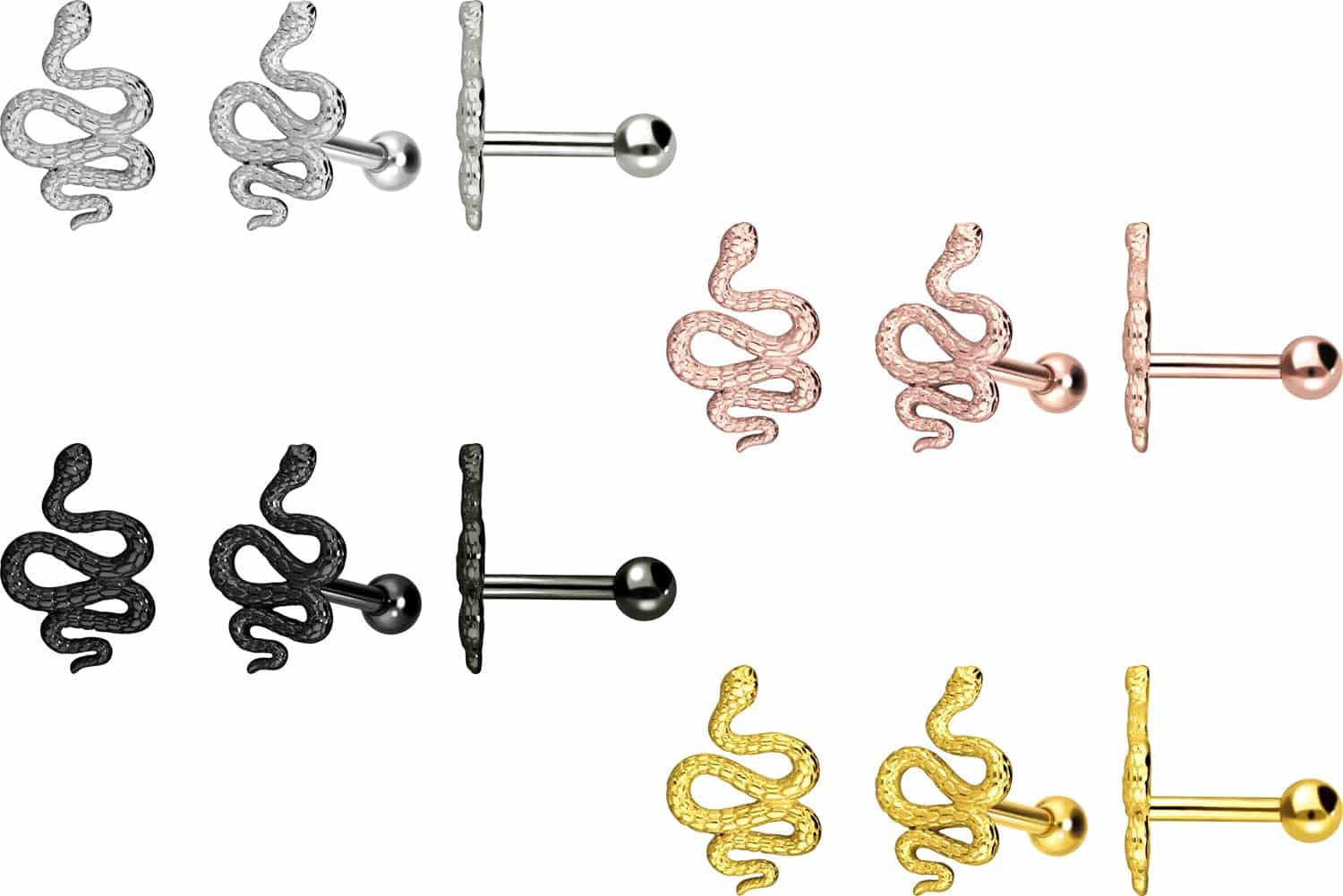 Surgical steel ear piercing SNAKE