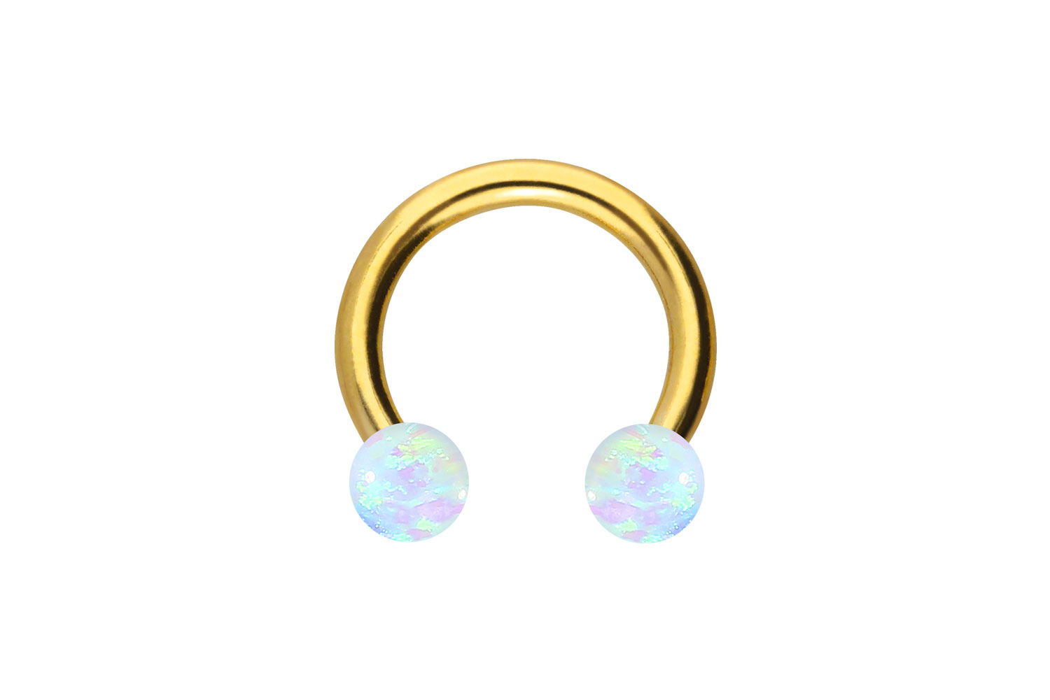 Titanium circular barbell SYNTHETIC OPALS