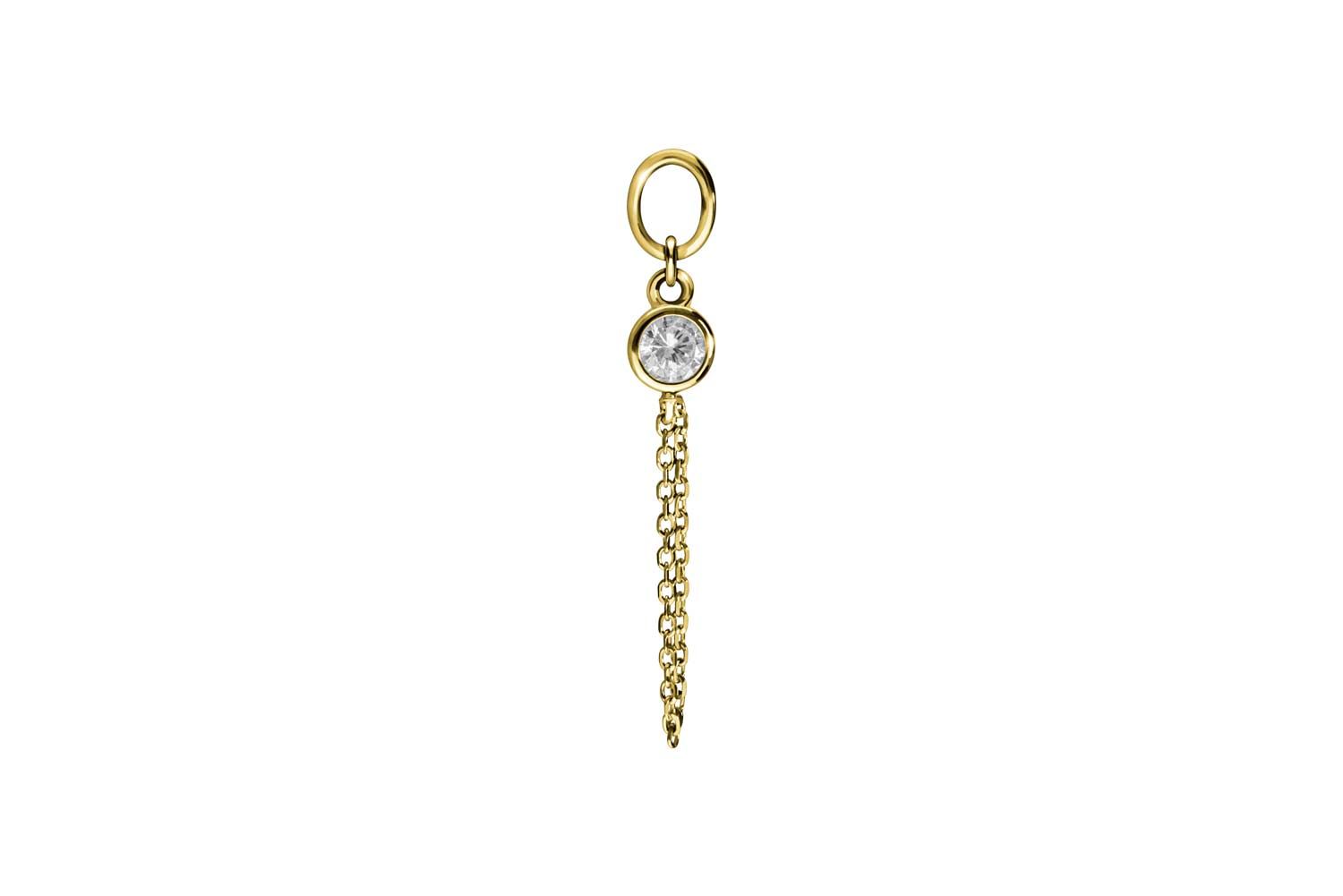 18 carat gold pendant for clickers CRYSTAL + CHAIN