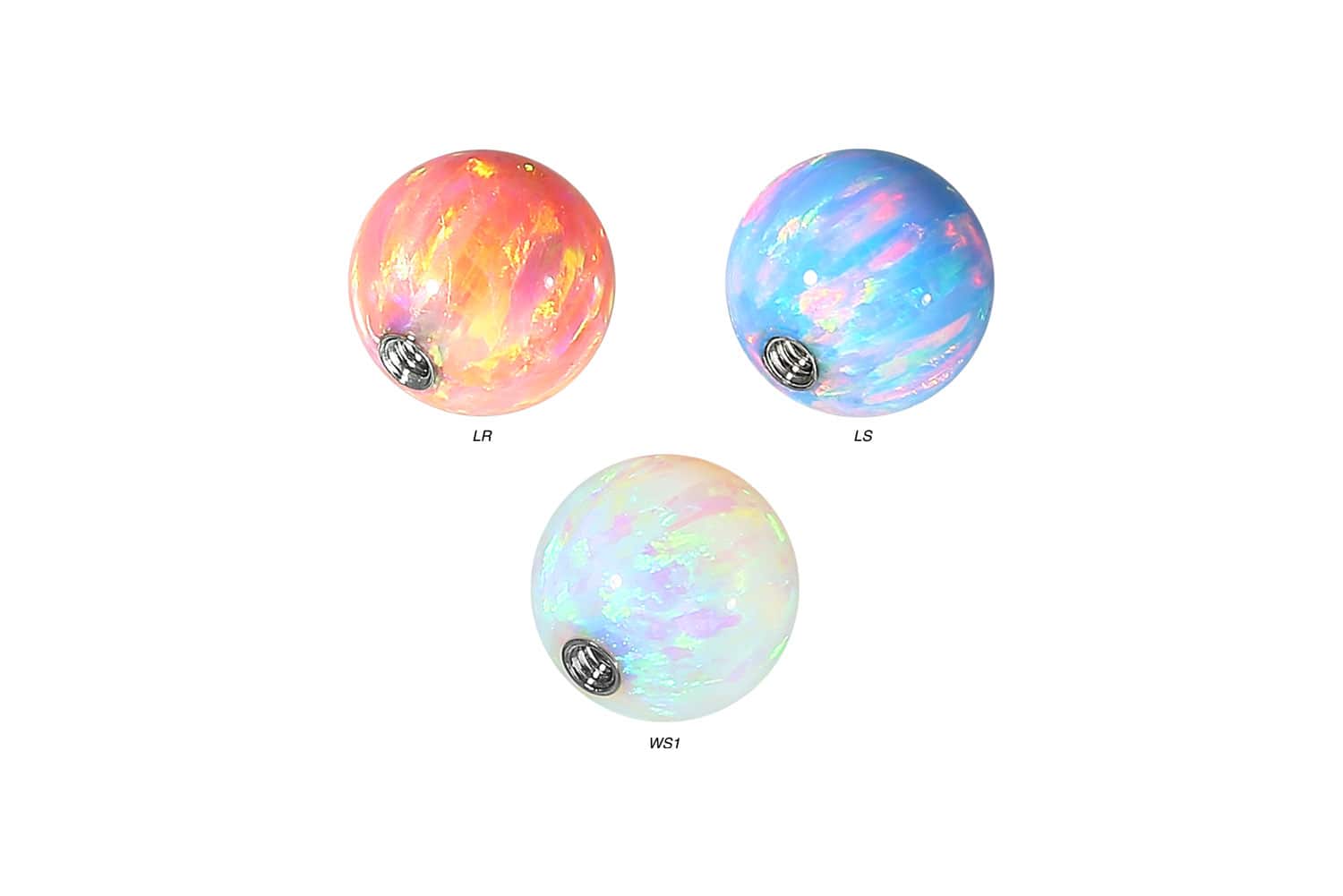 SET Synthetischer Opal Schraubkugel mit Chirurgenstahl-Gewinde