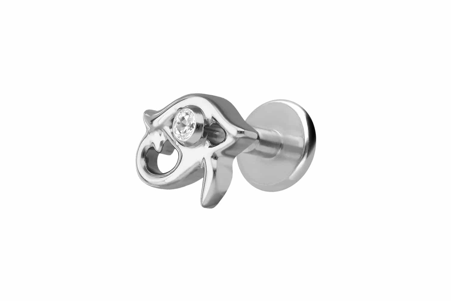 Titanium labret with internal thread EYE OF HORUS