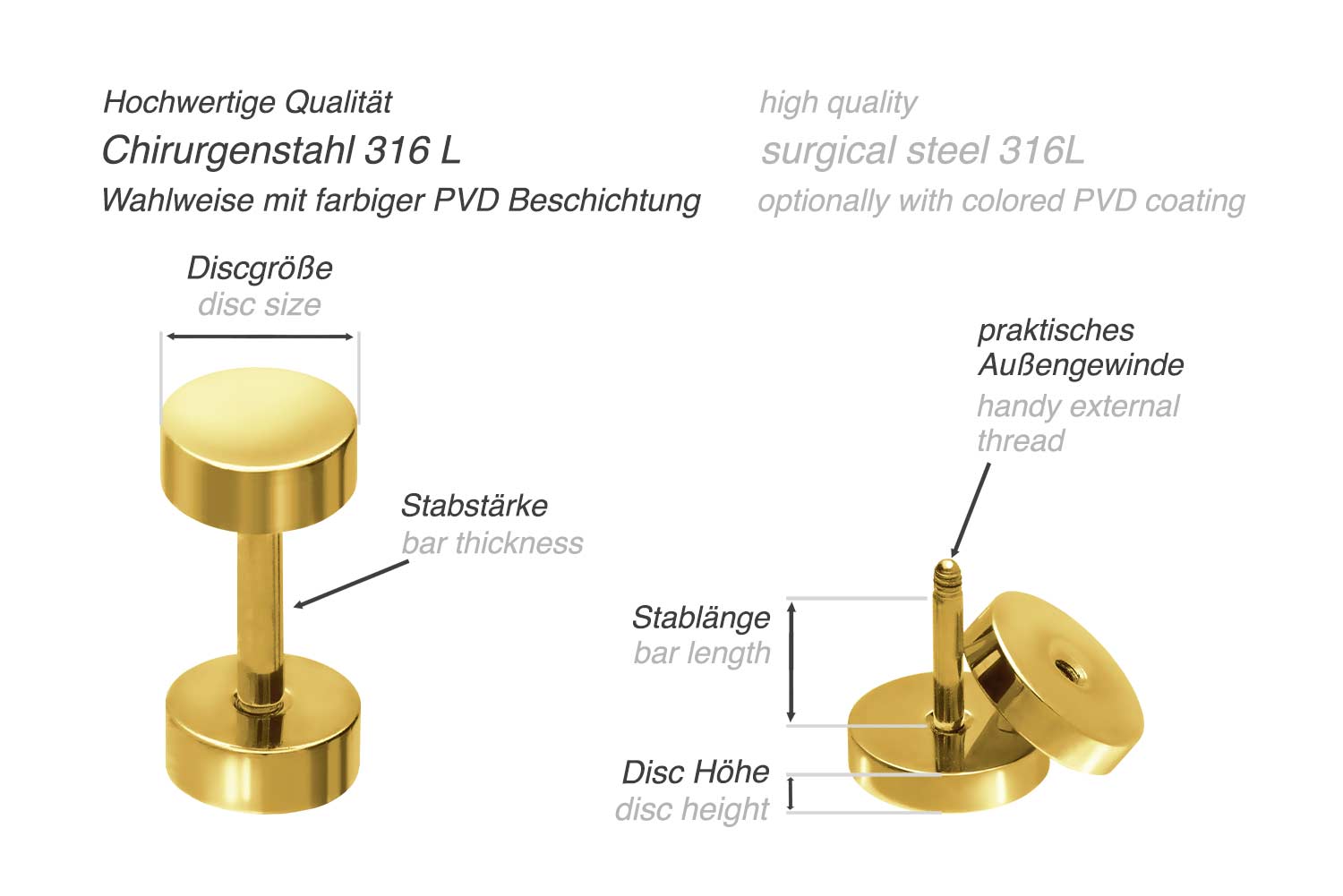 Surgical steel fake plug