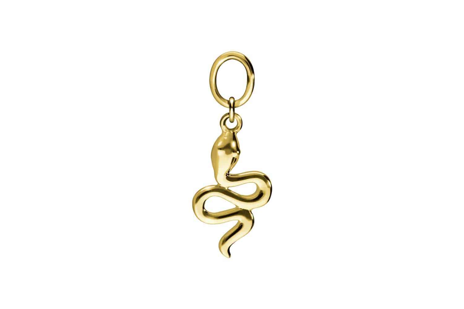 18 carat gold pendant for clickers SNAKE