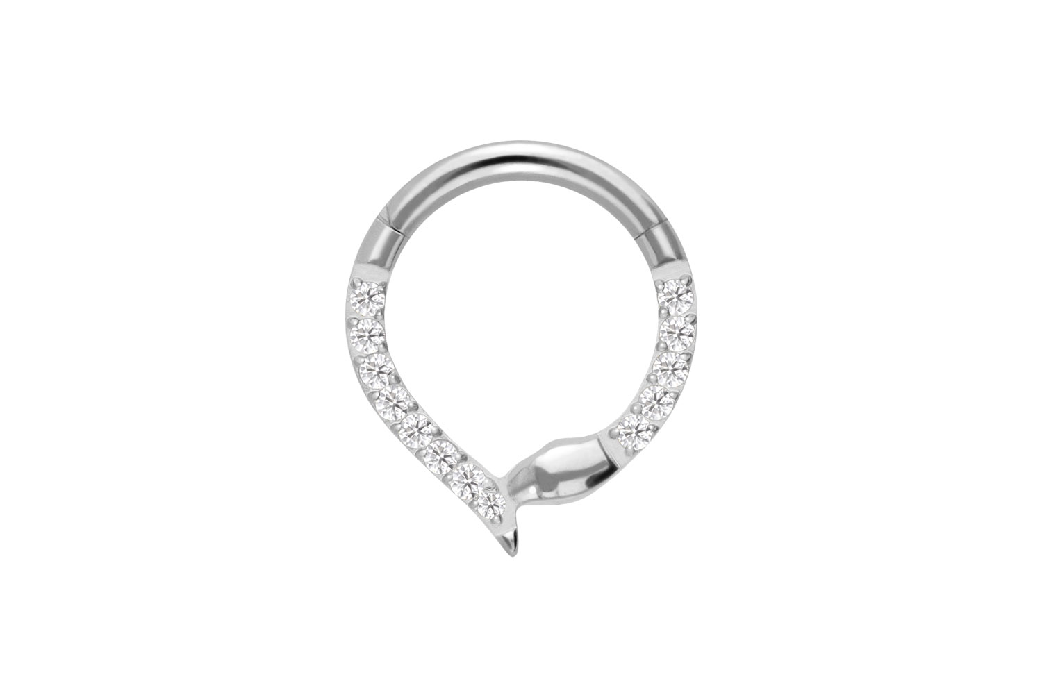 Titanium segment ring clicker CRYSTAL SNAKE