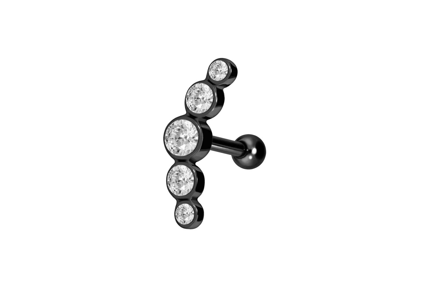 Chirurgenstahl Ohrpiercing 5 KRISTALLE