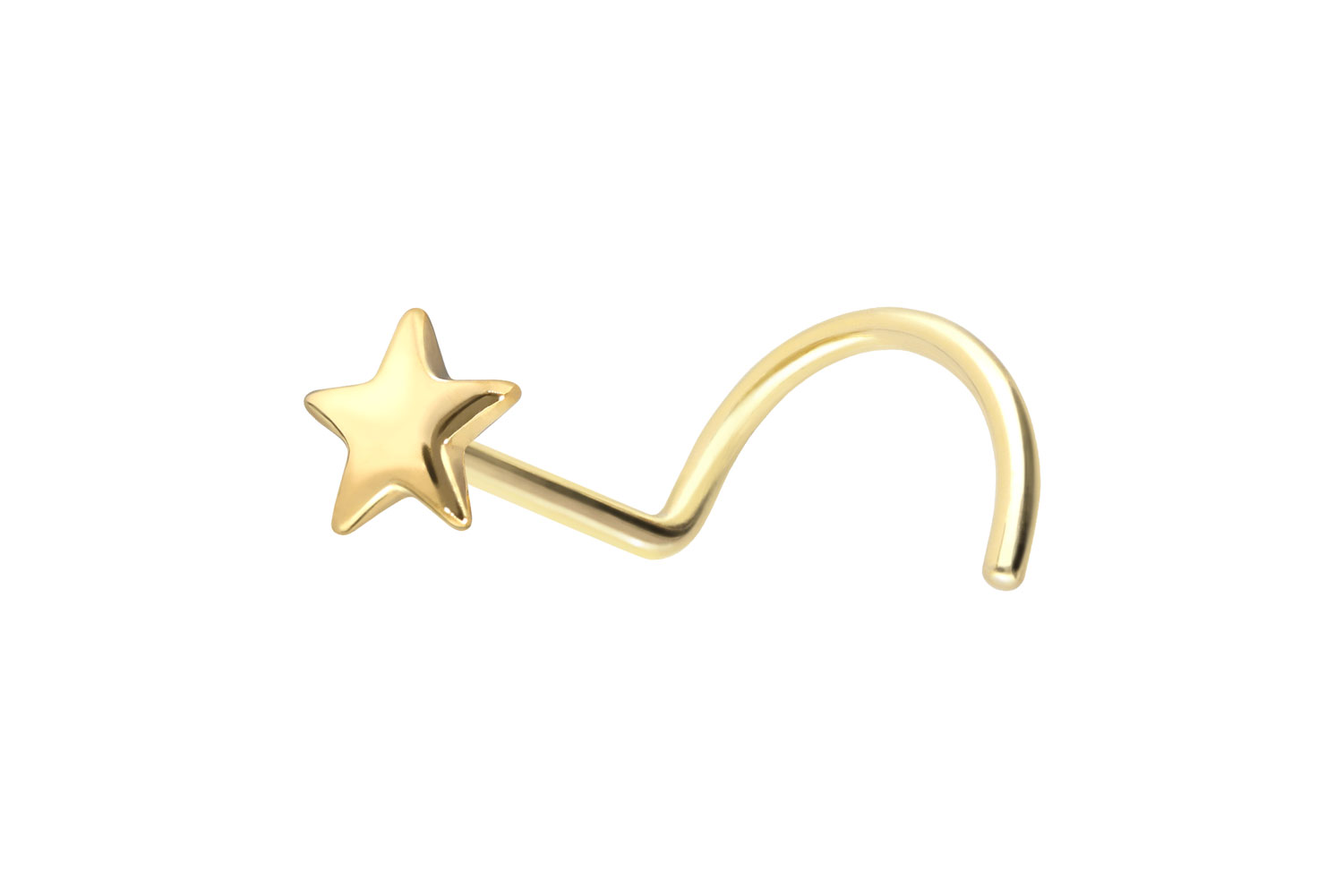 14/18 carat gold nose stud spiral STAR