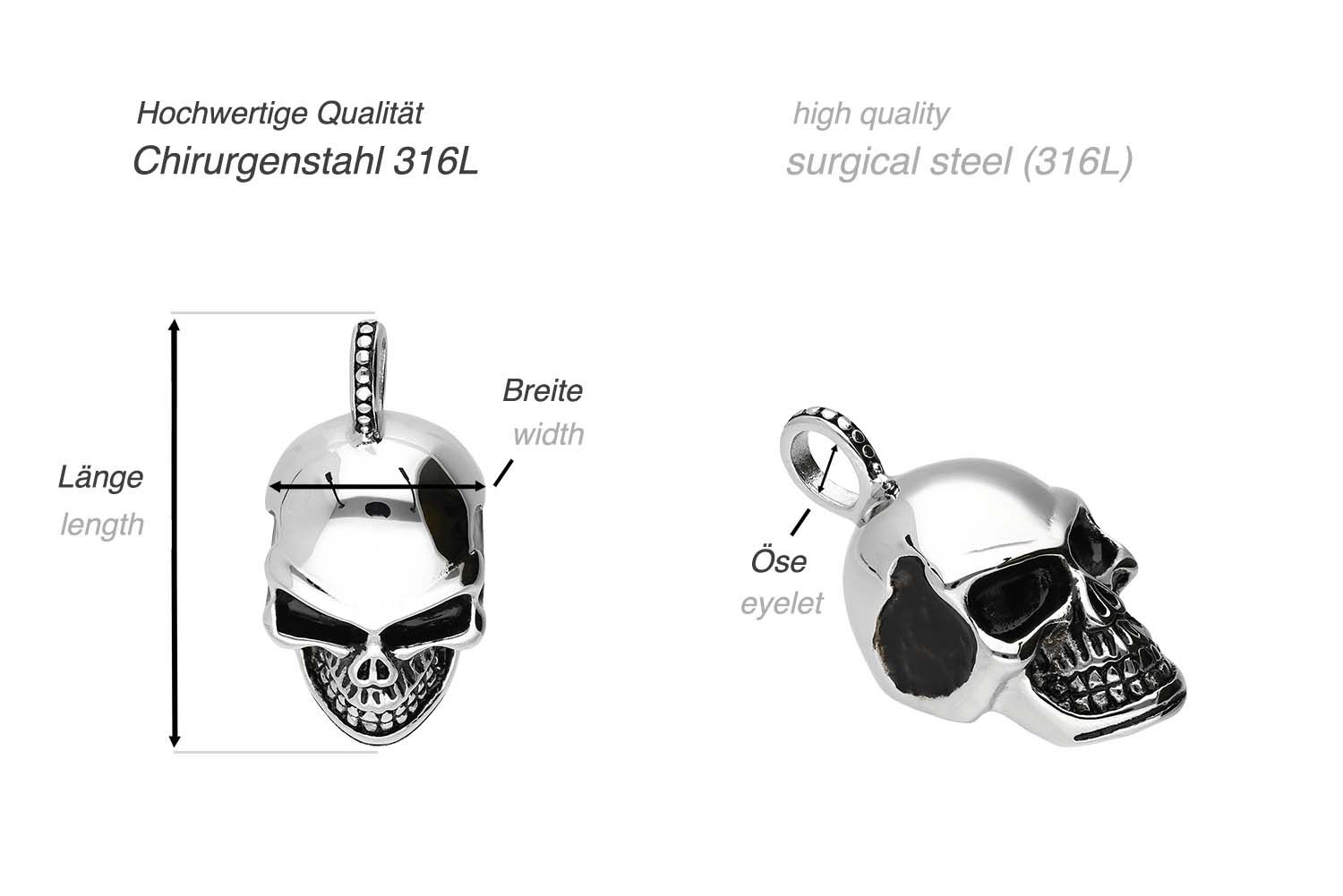 Surgical steel pendant SKULL