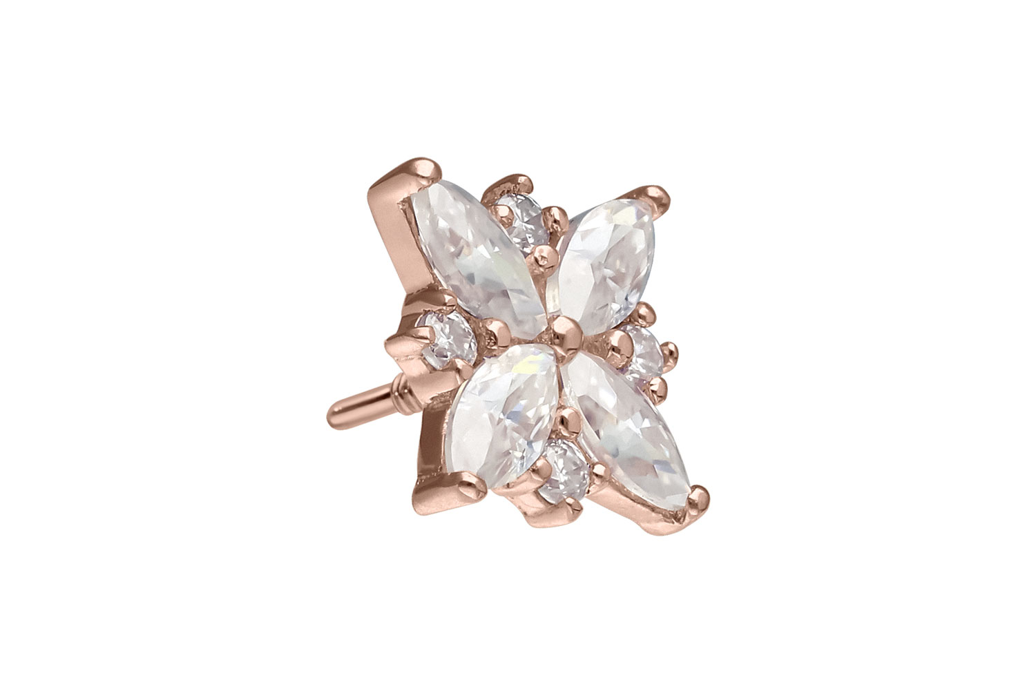 14 carat gold screw-in attachment with external thread MOISSANITE FLOWER 14 carat gold screw-in attachment with external thread MOISSANITE FLOWER