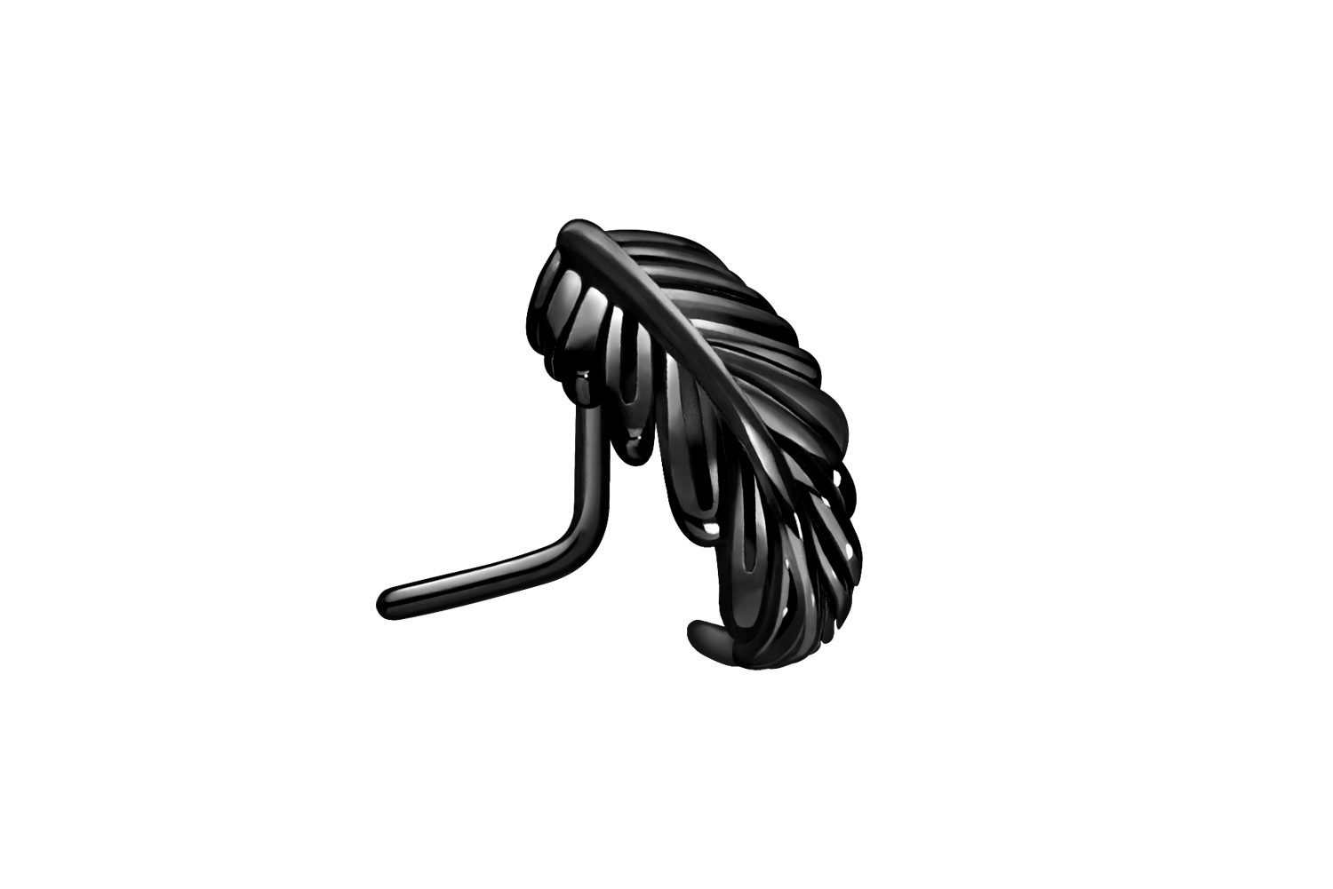 Surgical steel nose stud FEATHER