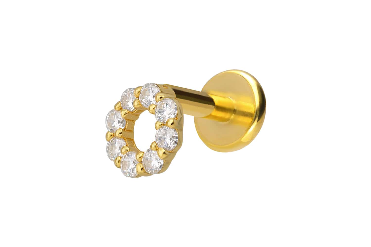 Titan Labret mit Innengewinde + 925er Silber Aufsatz MOISSANIT-KREIS