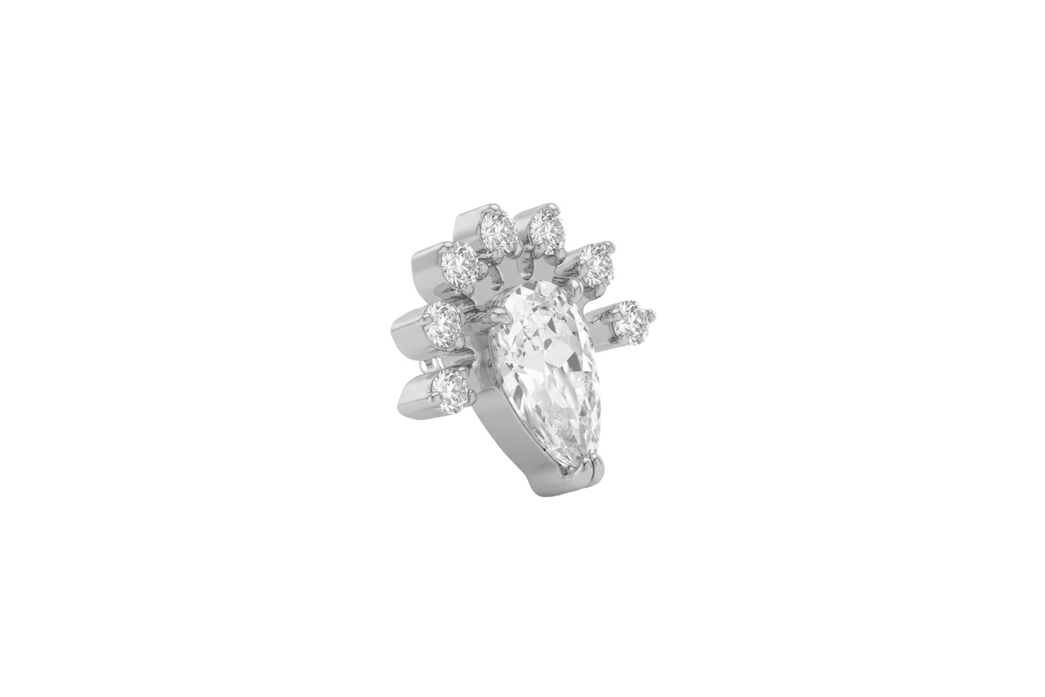 Titanium screw-in attachment with external thread CRYSTAL DROP + CRYSTALS