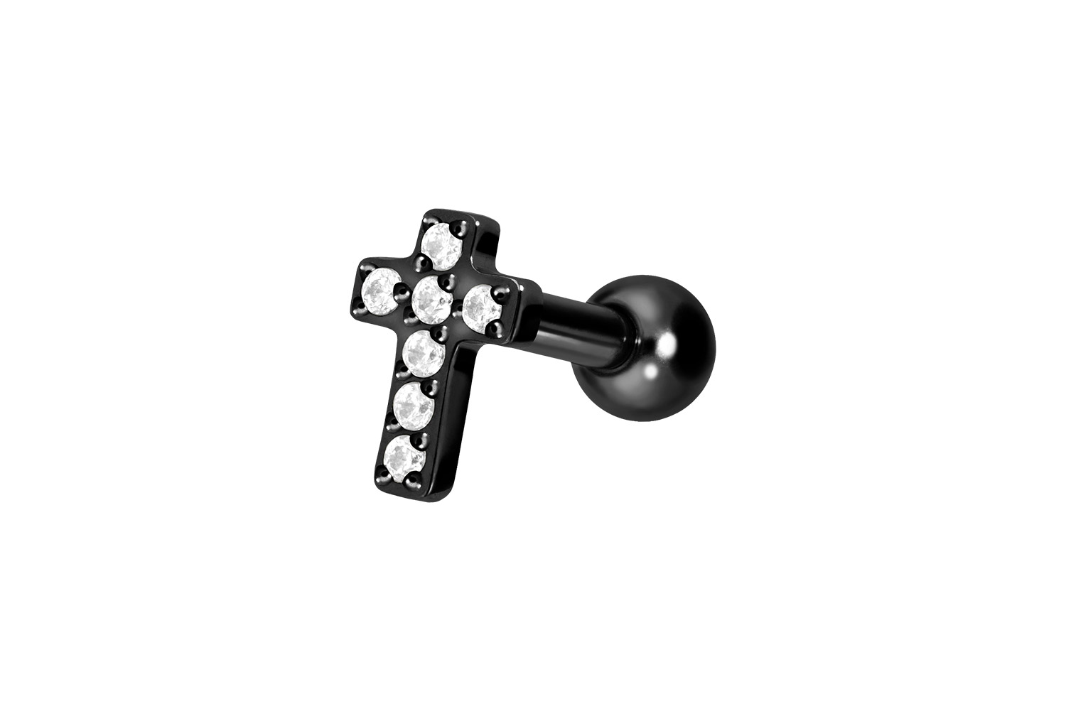 Titan Ohrpiercing KRISTALLKREUZ