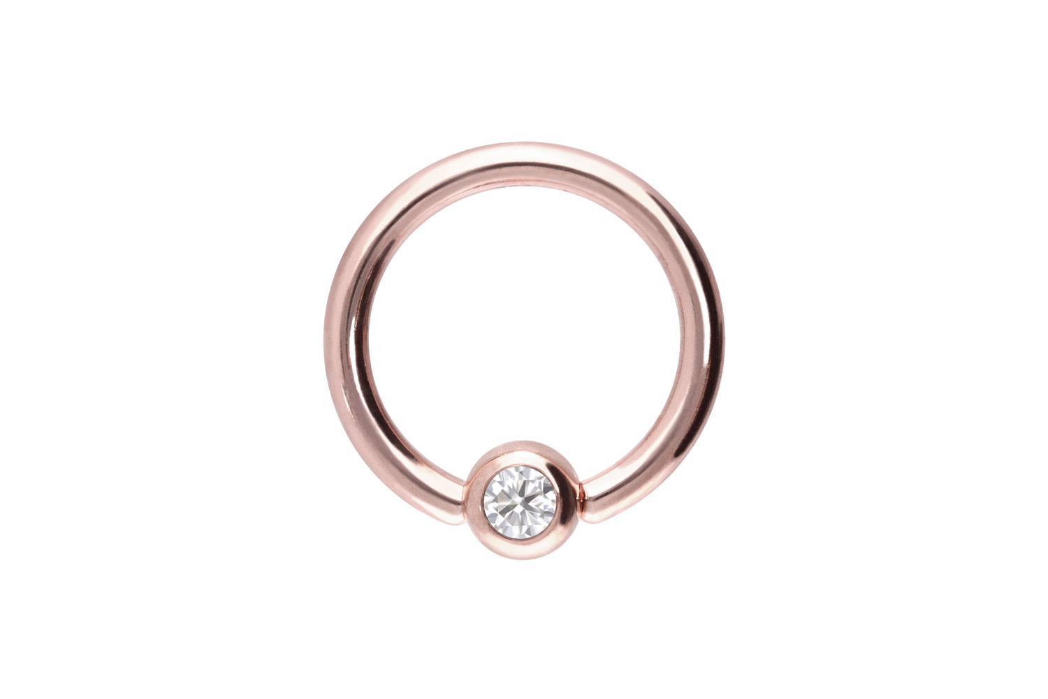 14/18 Karat Gold Klemmkugelring MOISSANIT