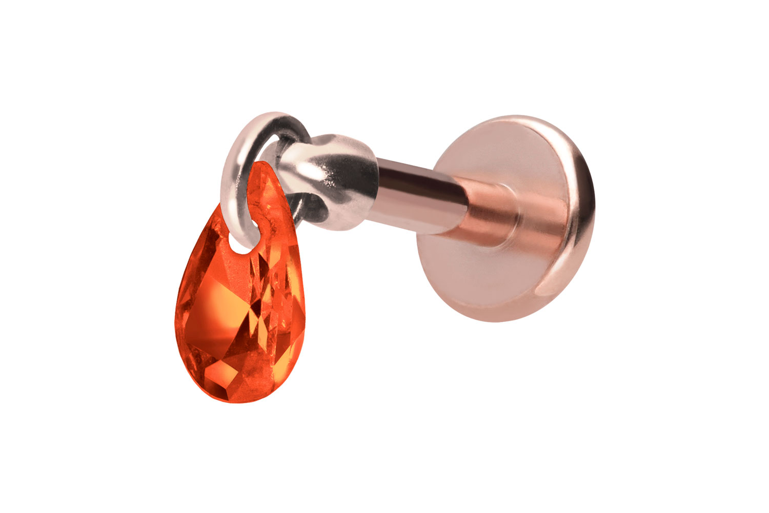 Titanium labret with internal thread CRYSTAL DROP