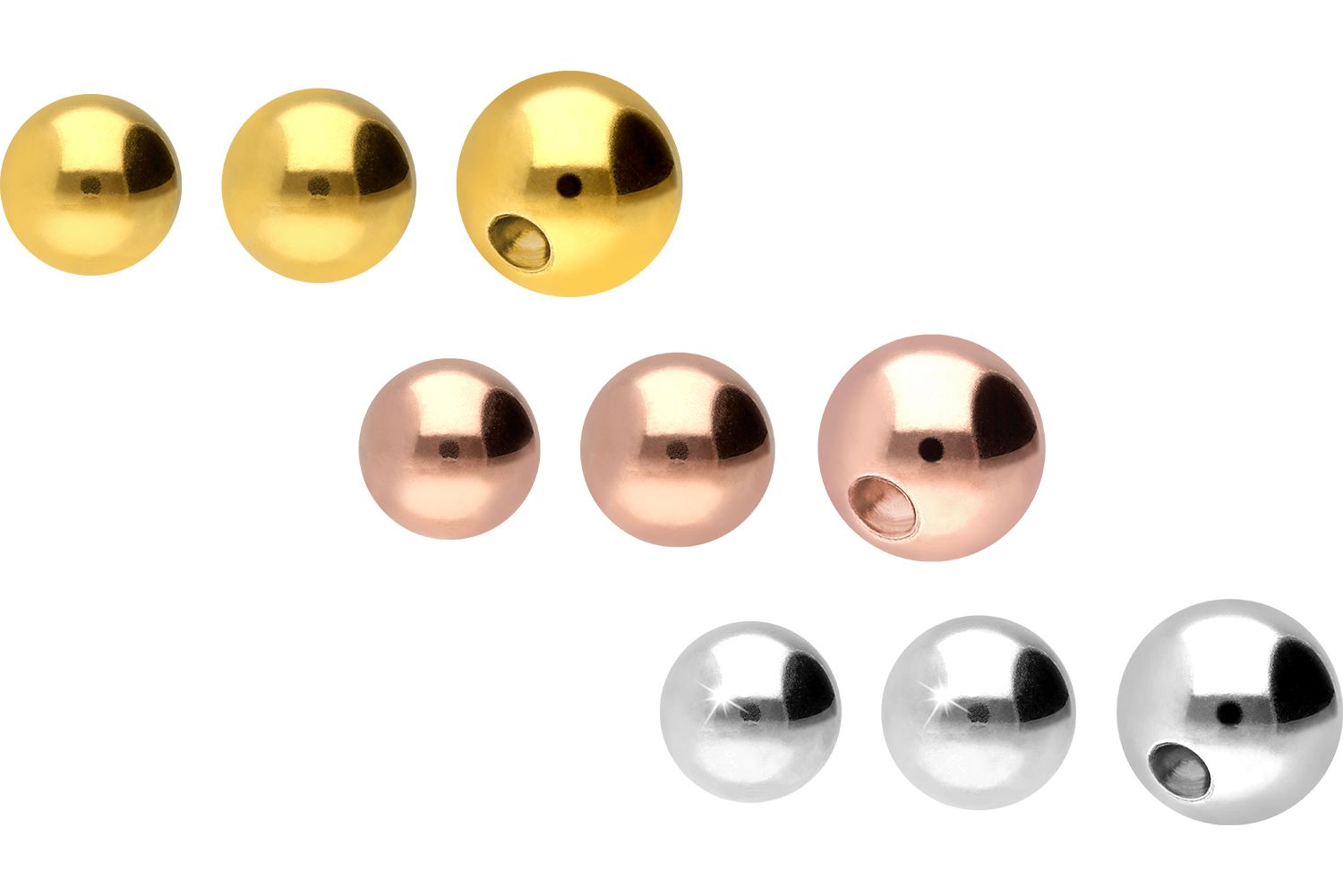 18 carat gold clip-in ball