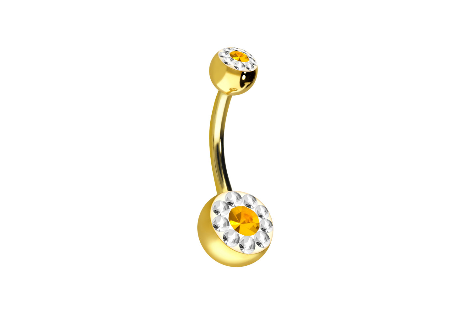 Surgical steel bananabell MULTI CRYSTAL