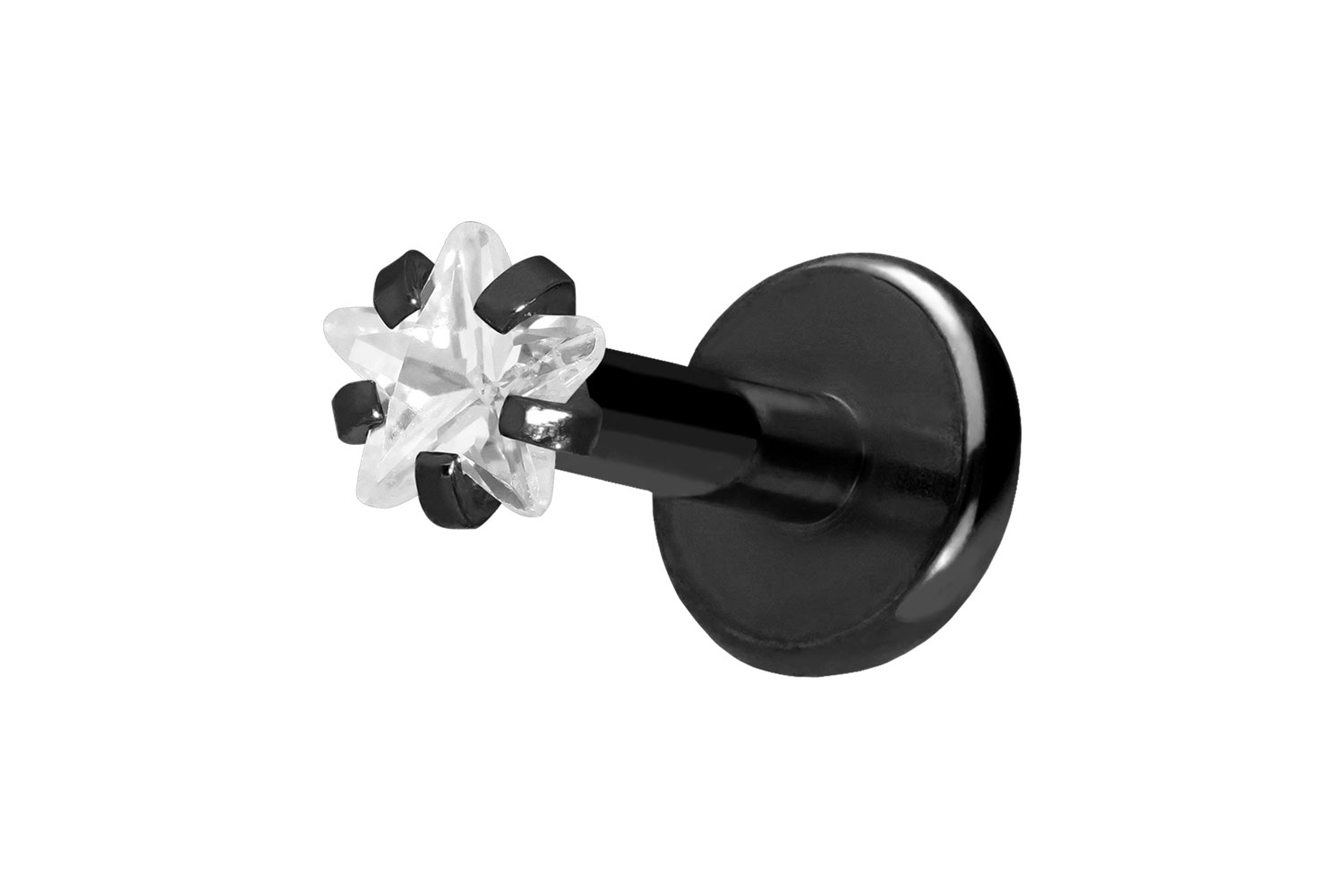 Titanium labret with push fit CRYSTAL STAR