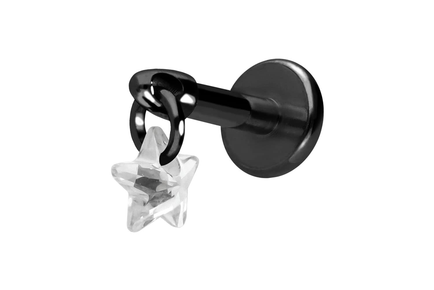 Titanium labret with internal thread CRYSTAL STAR