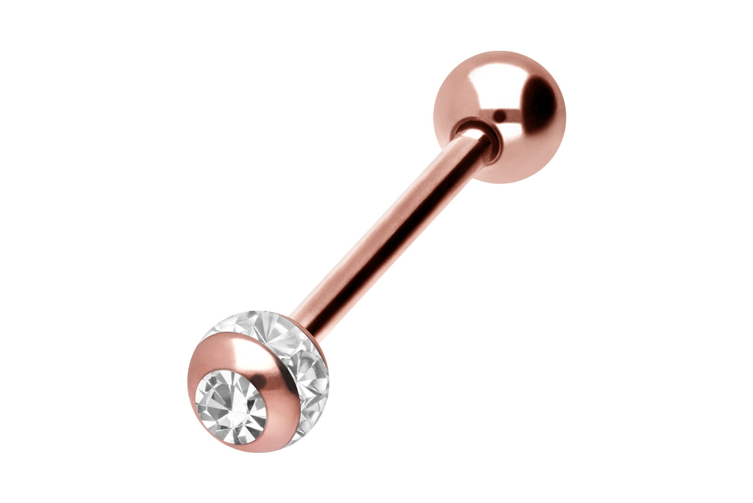 Chirurgenstahl Barbell EPOXY-RING-KUGEL + KRISTALL + CHIRURGENSTAHL-KUGEL