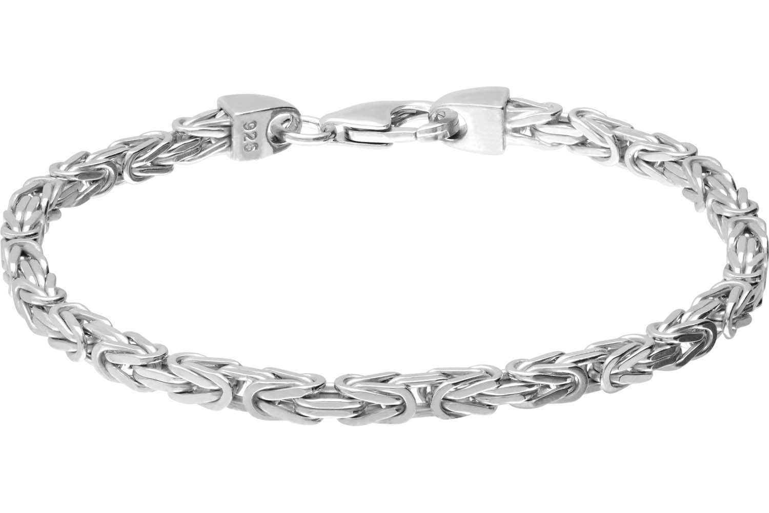 925 silver king bracelet rhodium-plated / gold-plated