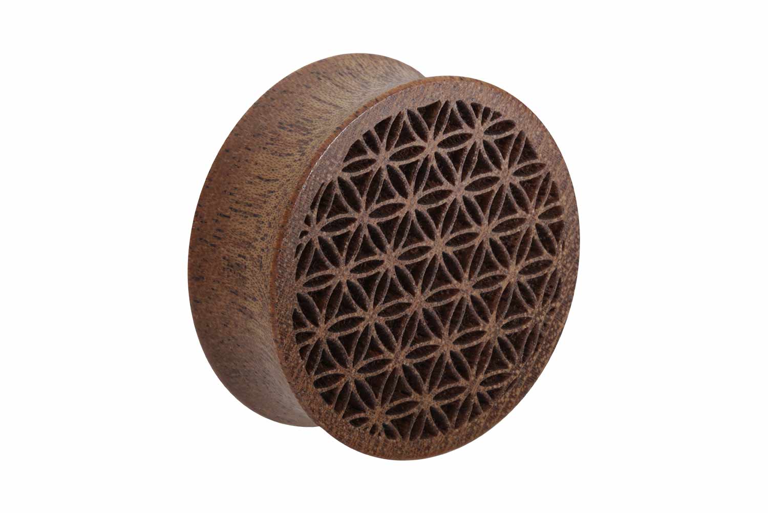 Holz Double Flared Plug BLUME DES LEBENS ++SALE++