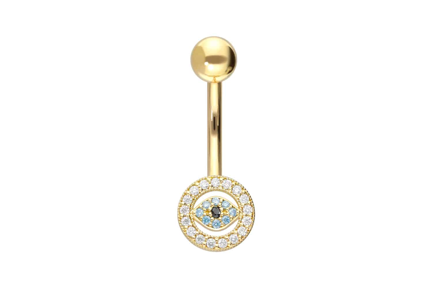 14/18 carat gold bananabell MOISSANITE EYE