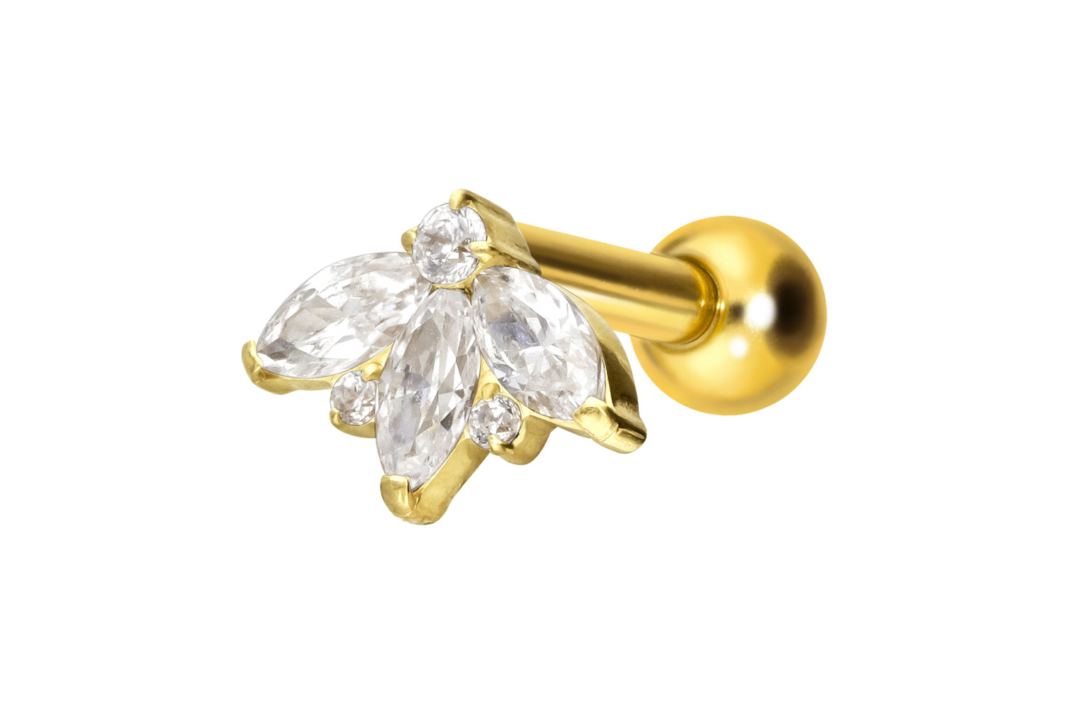 Titan Ohrpiercing mit Innengewinde LOTUSBLÜTE