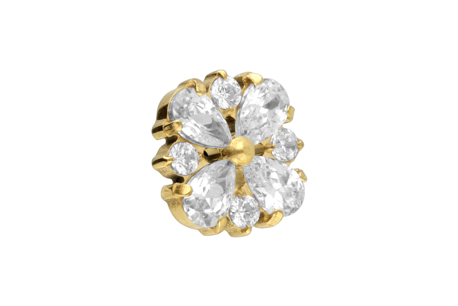 Titanium screw-in attachment with external thread CRYSTAL ORNAMENT